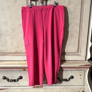 Weekends by Chico's Vibrant Pink Cargo Capti Pants Size 1